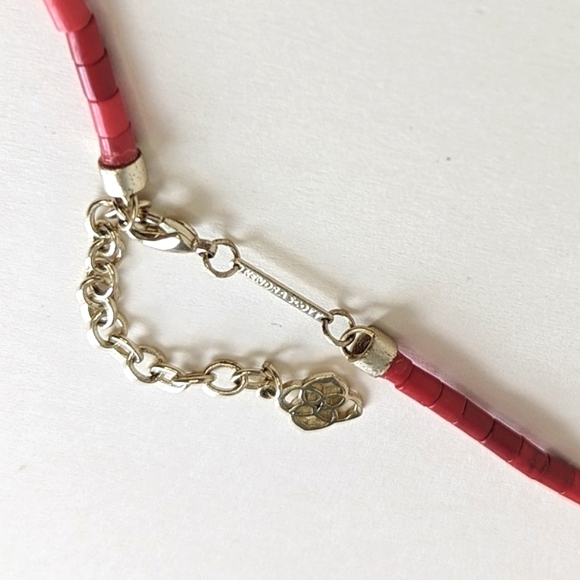 Kendra Scott Beatrix Unbanded Pink Agate Long Pendant Statement Necklace - Picture 6 of 11